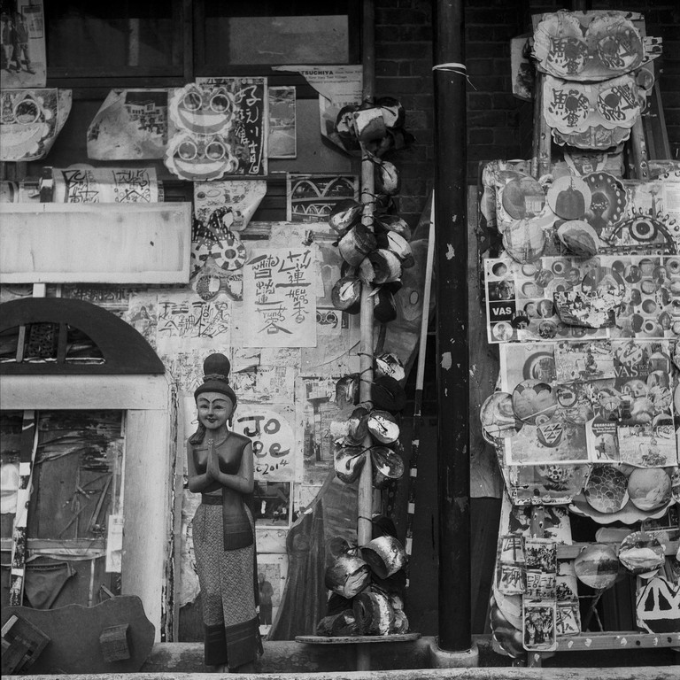 Artwork and ephemera left over from an exhibit.