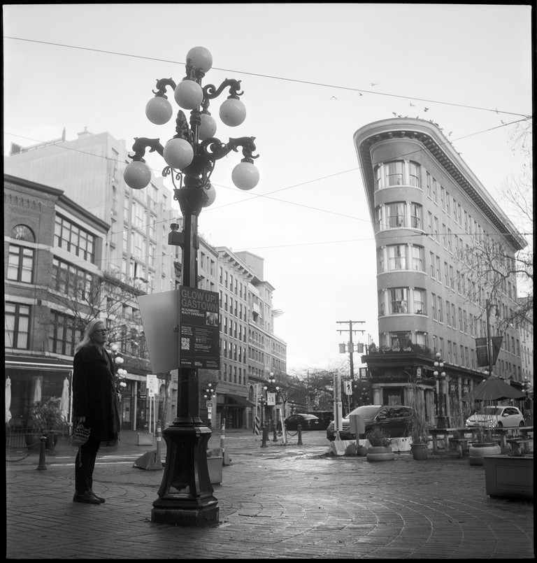 A an intersection in the oldest part of Vancouver